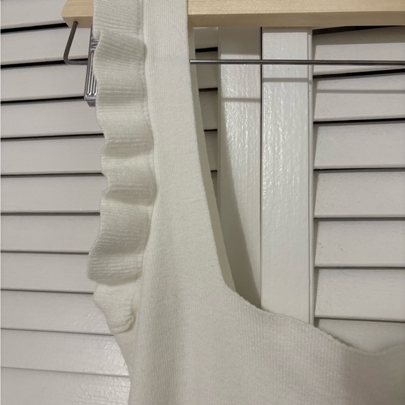 White Ruffled Tank Top - Picture 3 of 3